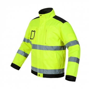 Reflective safety work jacket