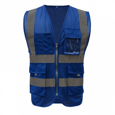 Reflective mesh vest multi-pocket safety vest 