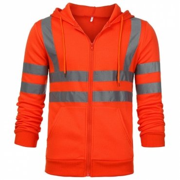Hi Viz High Visibility Reflective Waterproof Hoodie Jacket 