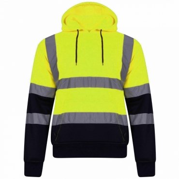 Hi Viz Visibility Mens Work Jacket Hooded Sweatshirt