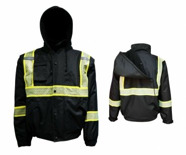 Hi-Vis Insulated Safety Bomber Reflective Jacket Coat Road Work Fleece Lining